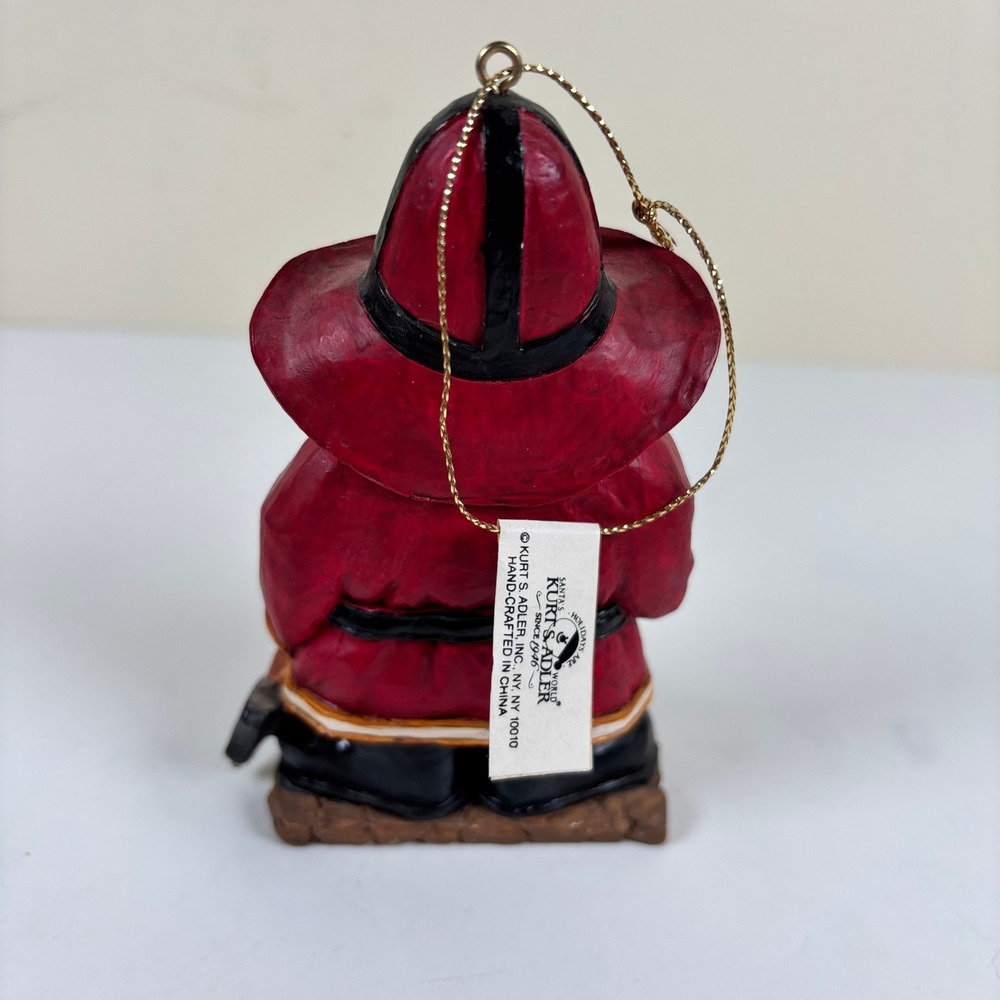 VTG Kurt Adler Firefighter Santa Ornament Handcrafted Resin North Pool FD 4.5" - Picture 4 of 9
